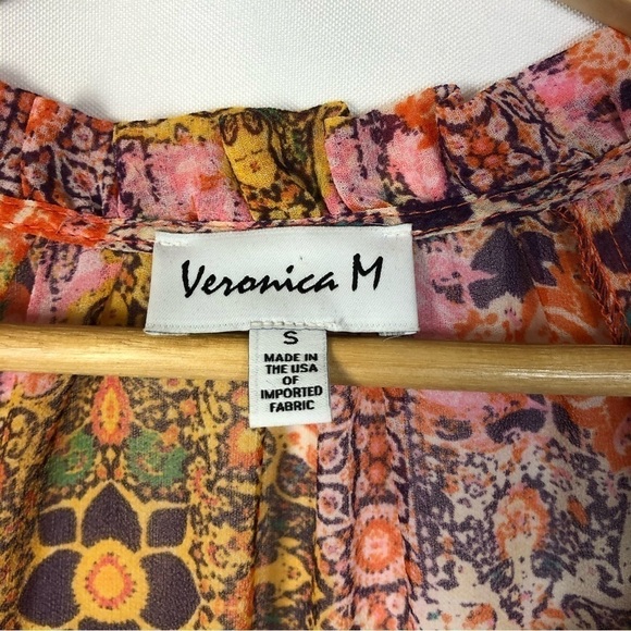 Veronica M Pratt Pink Floral Smocked Midi Dress S - Picture 6 of 6